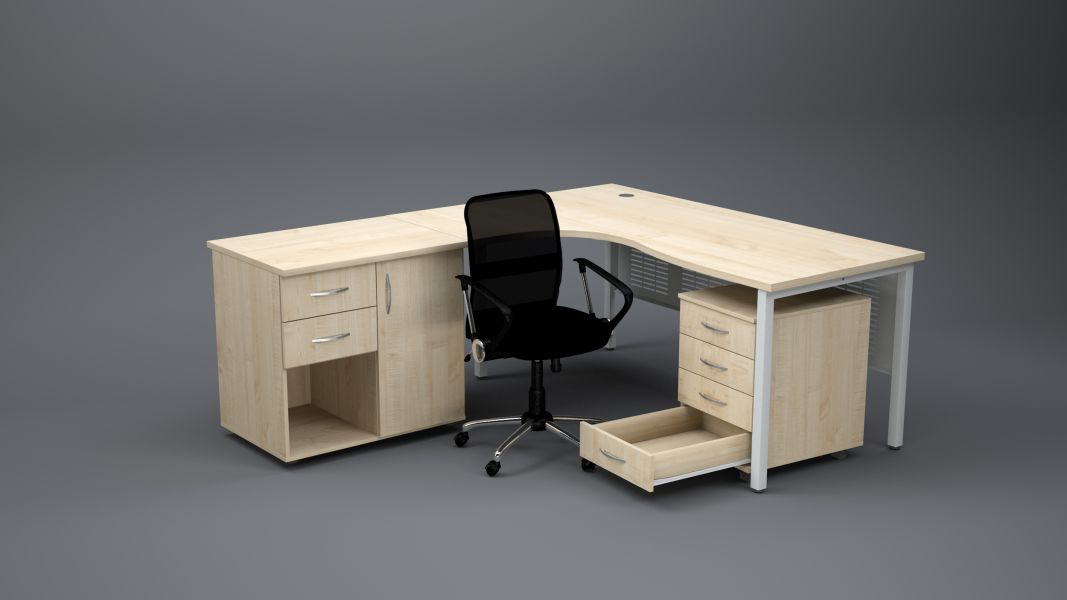 Kontorim&ouml;&ouml;bli komplekt lauak&otilde;rguse kapiga